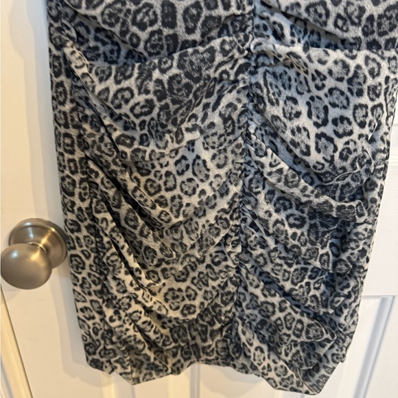 Caché Vintage Gray & Black Mesh Leopard Print Dress - Picture 4 of 11